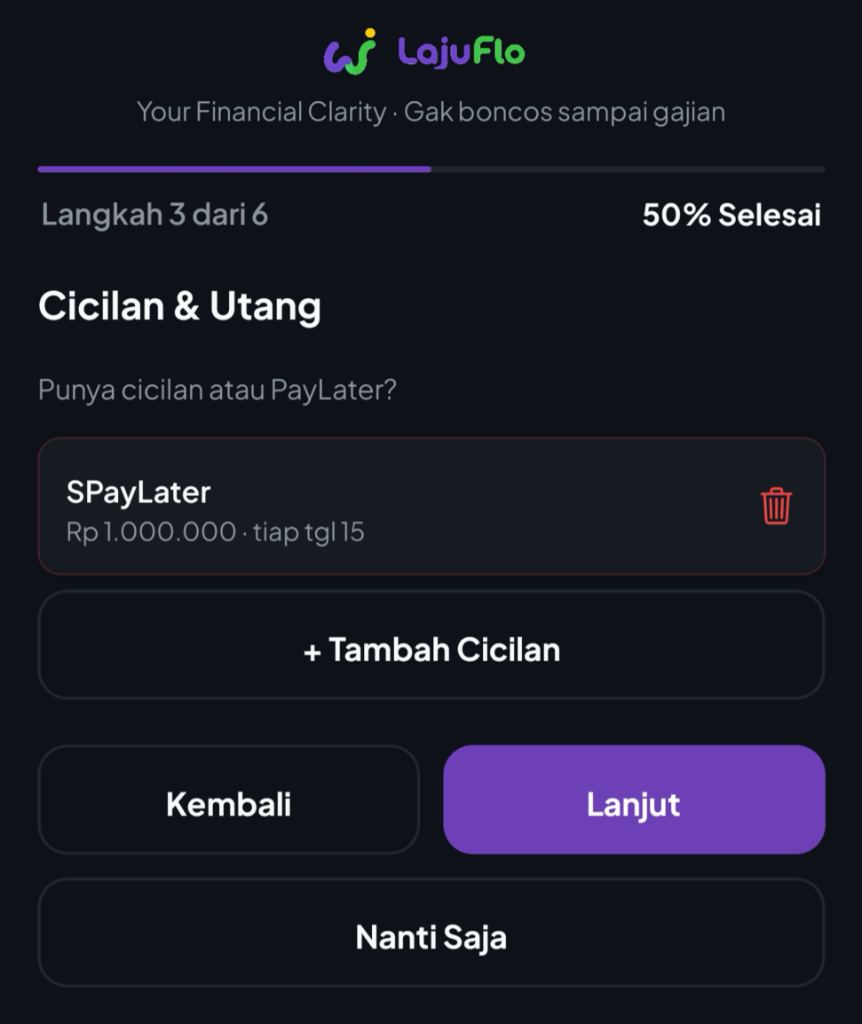 Setup Cicilan