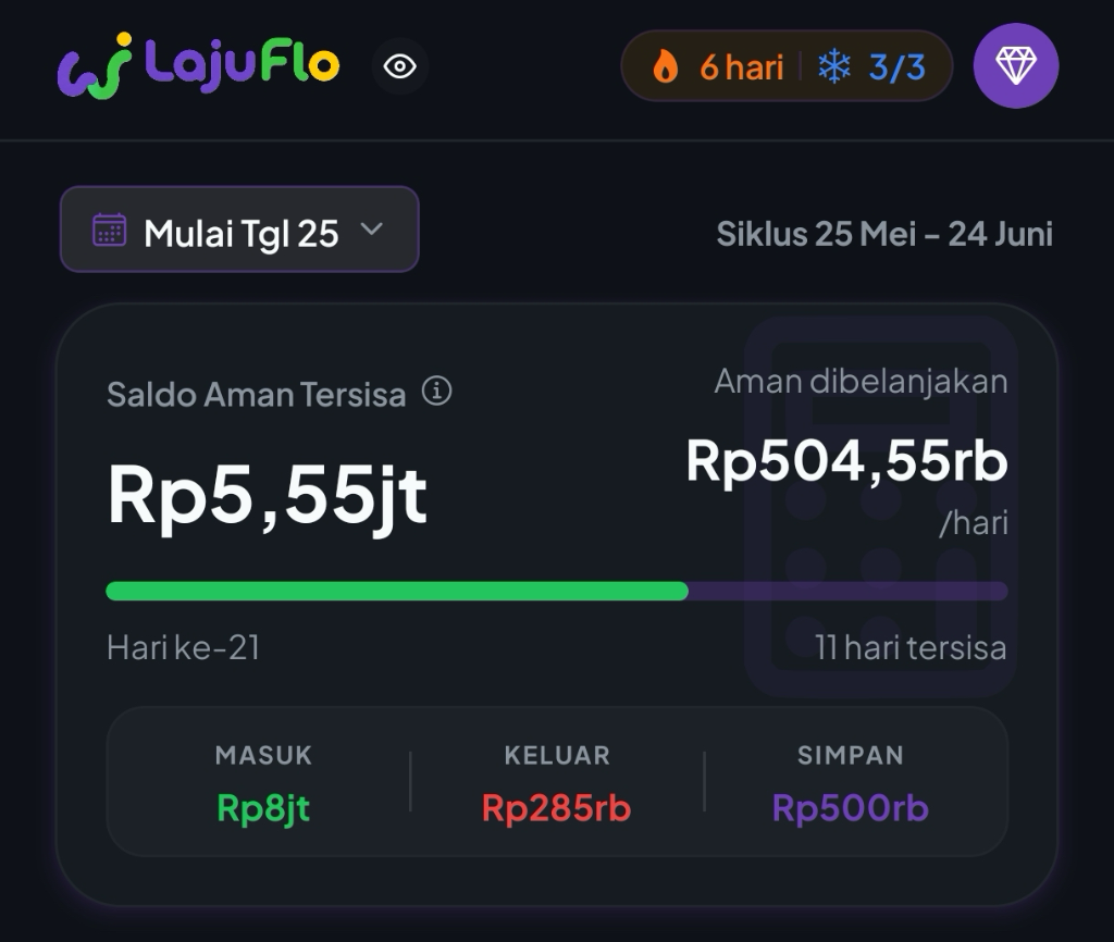 Dashboard Saldo