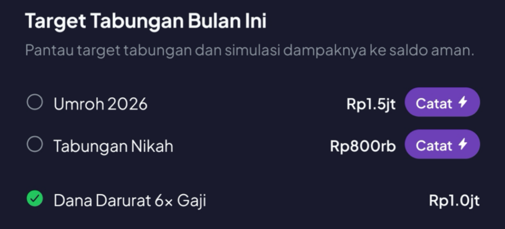 Target Tabungan